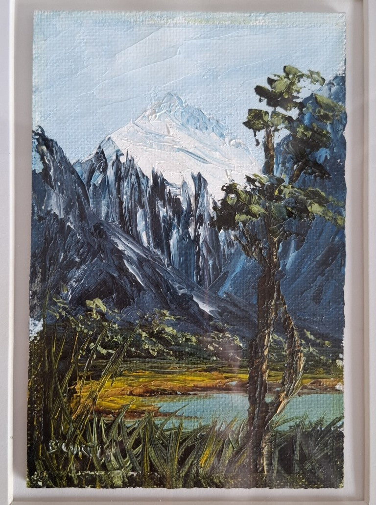 Vintage Oil Painting of Mt Talbot Signed B Curtis