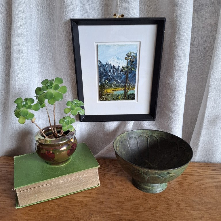 Vintage Oil Painting of Mt Talbot Signed B Curtis