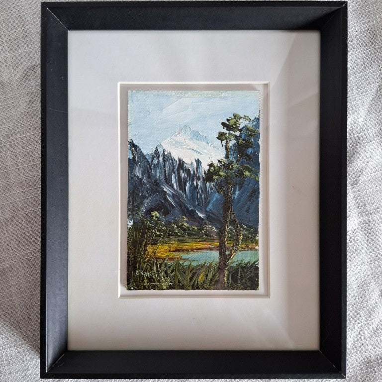 Vintage Oil Painting of Mt Talbot Signed B Curtis