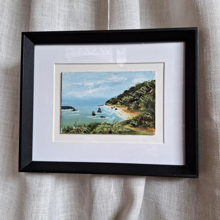 Vintage Oil Painting of Knights Point Signed B Curtis