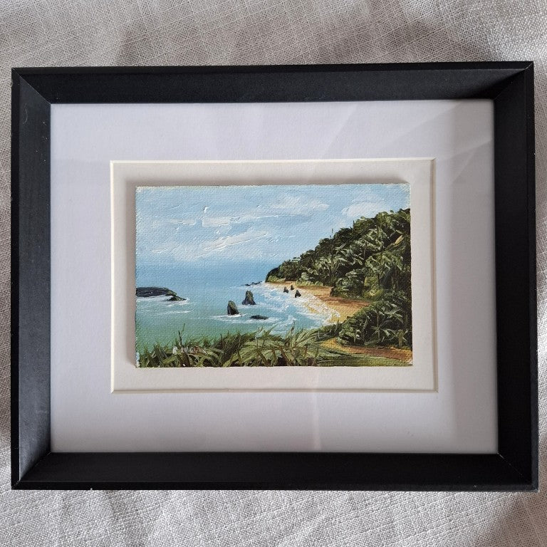Vintage Oil Painting of Knights Point Signed B Curtis