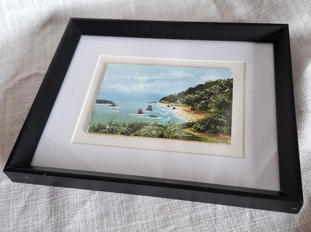 Vintage Oil Painting of Knights Point Signed B Curtis