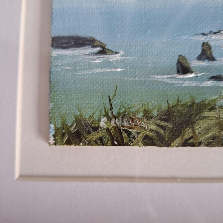 Vintage Oil Painting of Knights Point Signed B Curtis