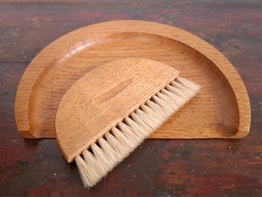 Wood Crumb Brush and Tray