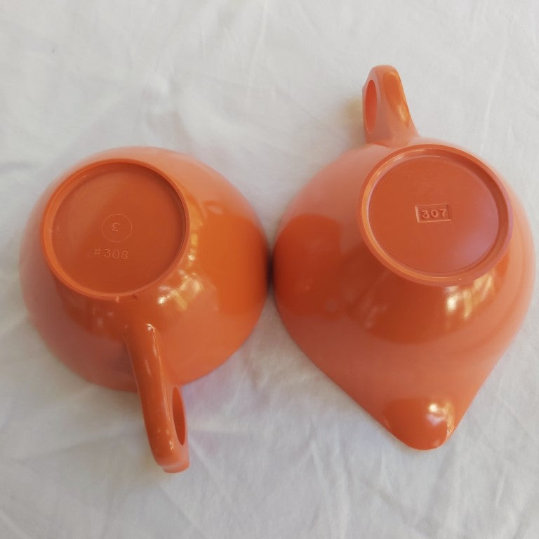 Vintage Orange Melmac MCM Tea Set