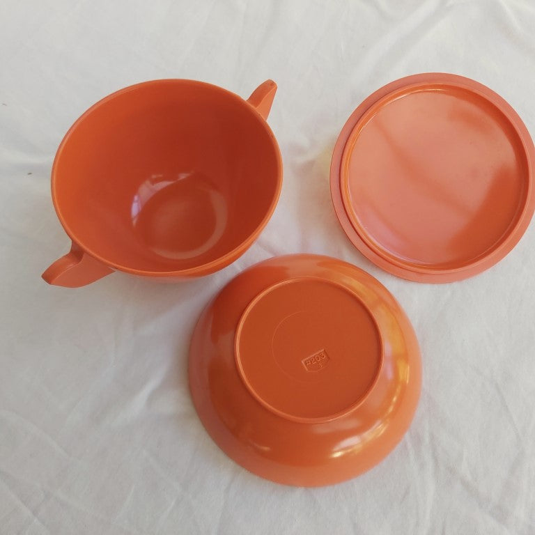 Vintage Orange Melmac MCM Tea Set