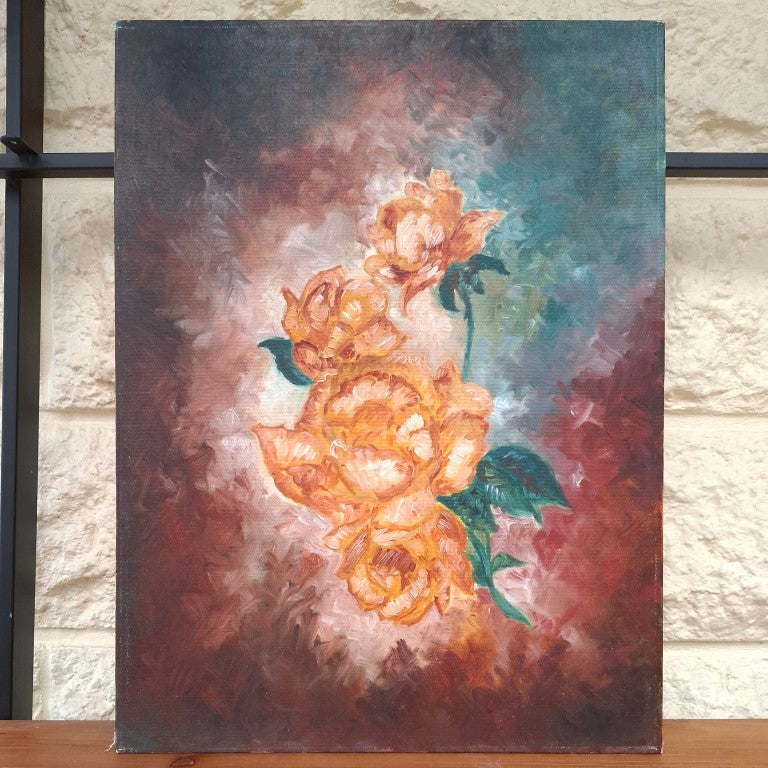 Original Vintage Painting of Roses