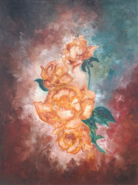 Original Vintage Painting of Roses