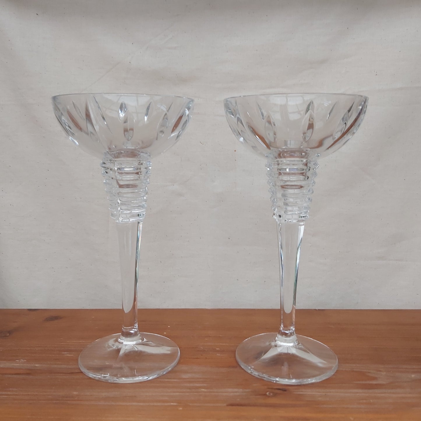Pair of Marquis by Waterford Crystal Gemini Candle Holders