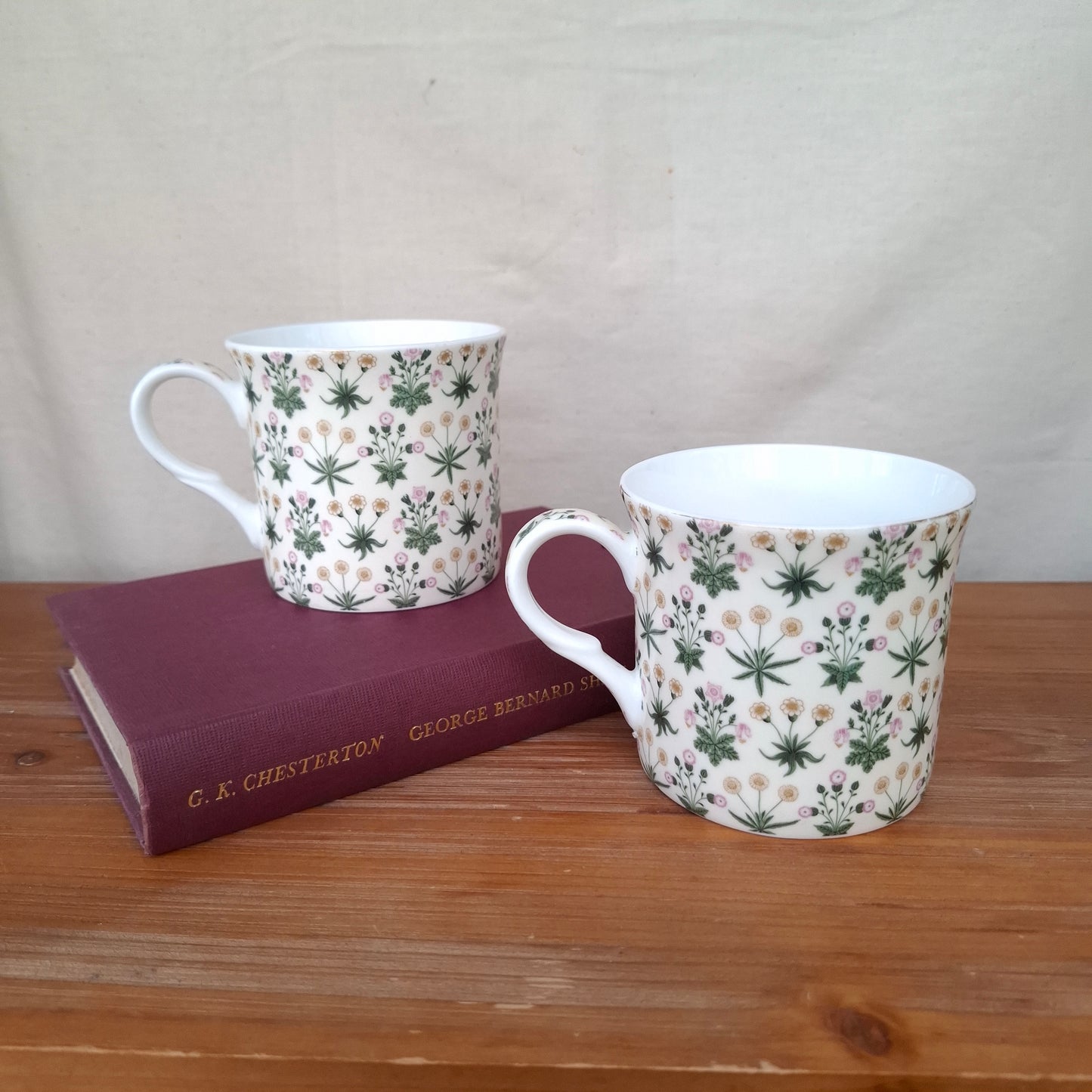 Pair of V&A Museum William Morris Daisy Mugs