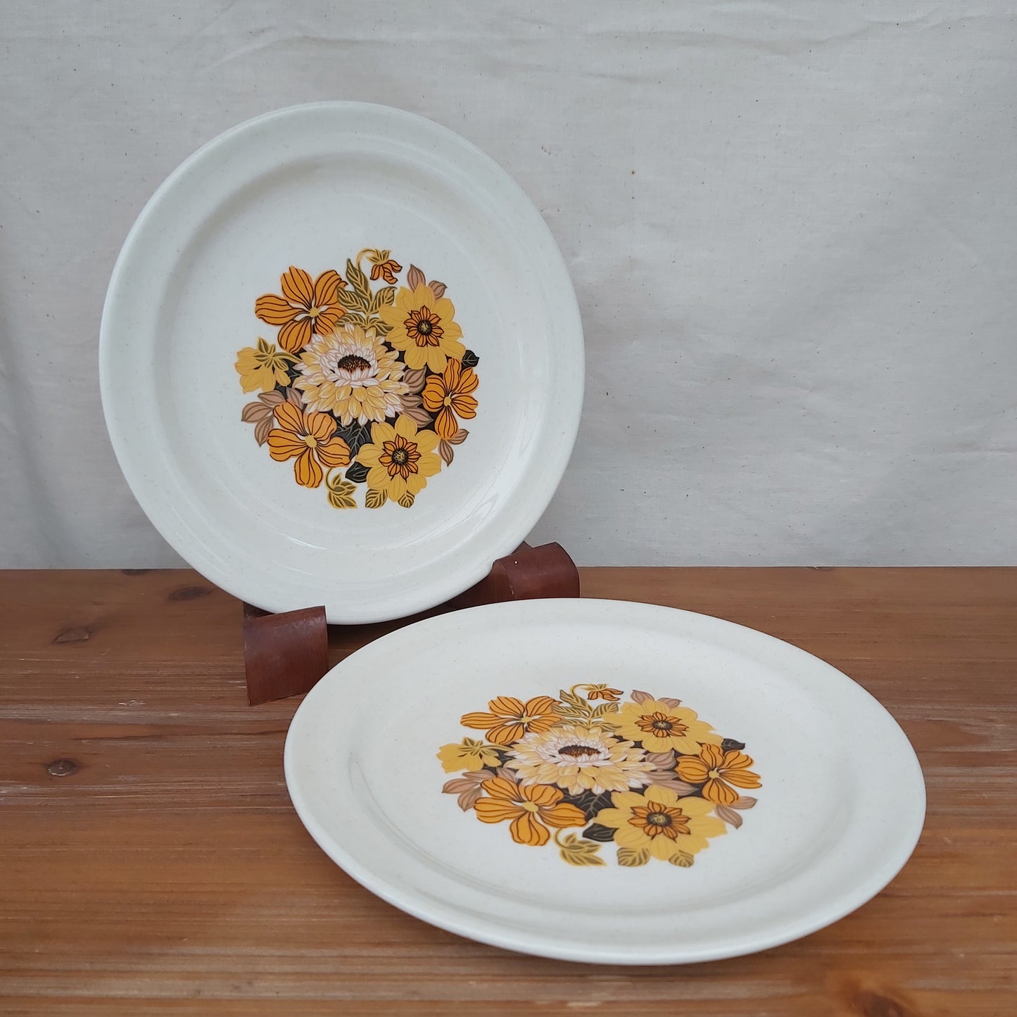 Pair of Yellow Floral Crown Lynn Side Plates