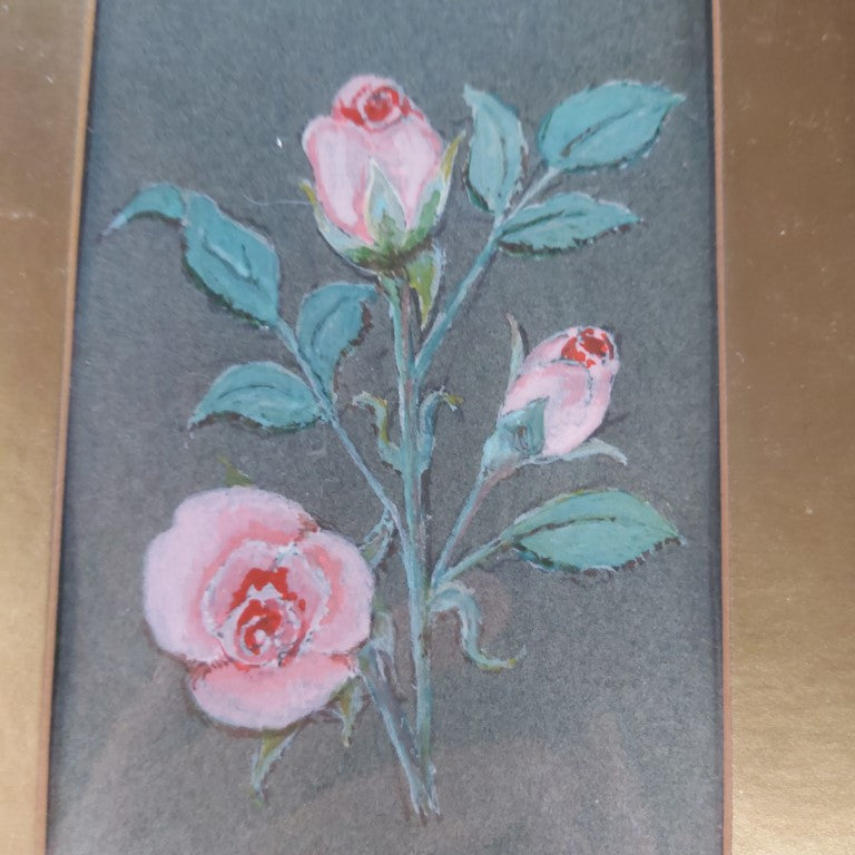 Pair of Vintage Framed Flower Paintings