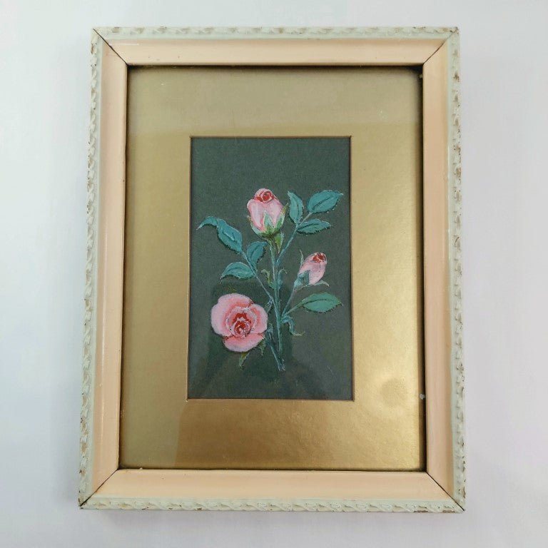 Pair of Vintage Framed Flower Paintings