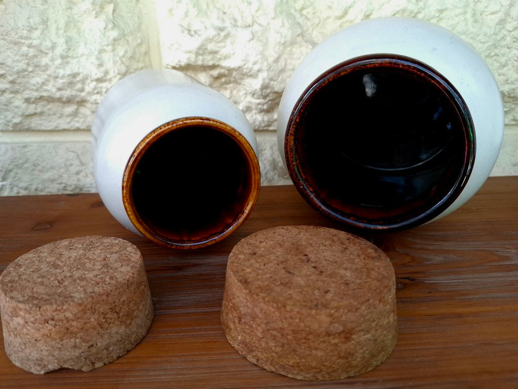 Pair of Kermiko Potteries Hazelwood Canisters