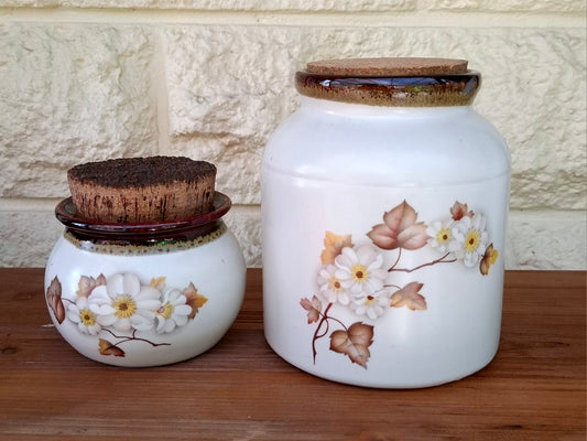 Pair of Kermiko Potteries Hazelwood Canisters