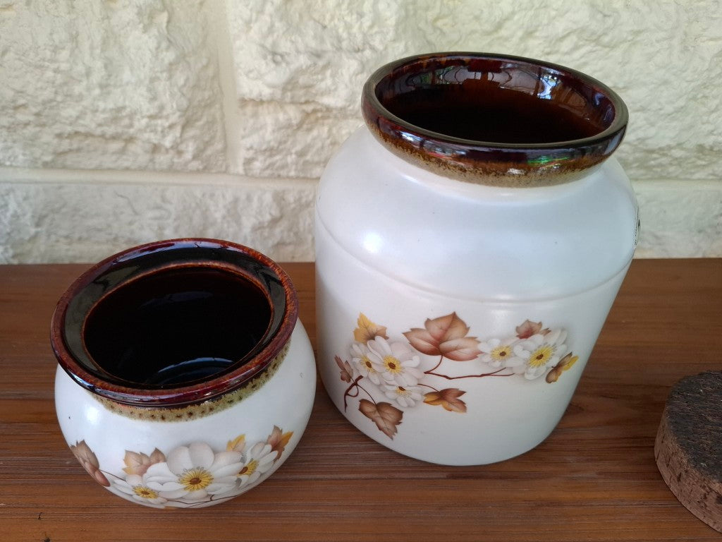 Pair of Kermiko Potteries Hazelwood Canisters