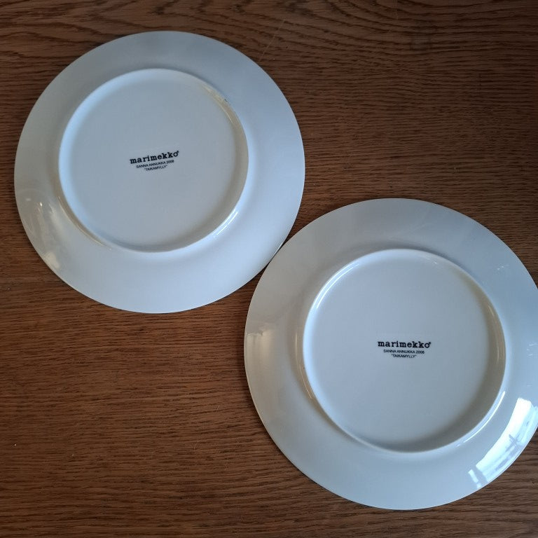 Pair of English Royal Tudor Barker Bros Hibiscus Plates
