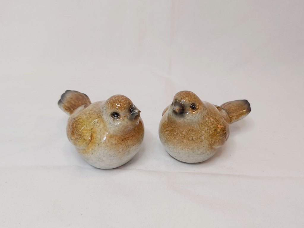 Pair of Stoneware Birds