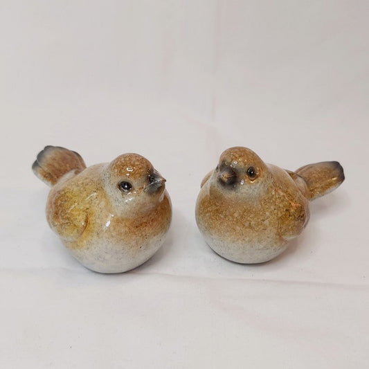 Pair of Stoneware Birds