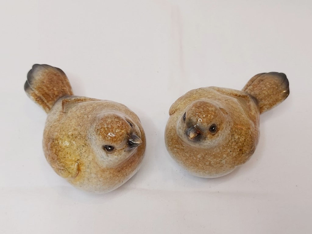 Pair of Stoneware Birds