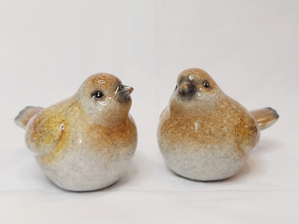 Pair of Stoneware Birds