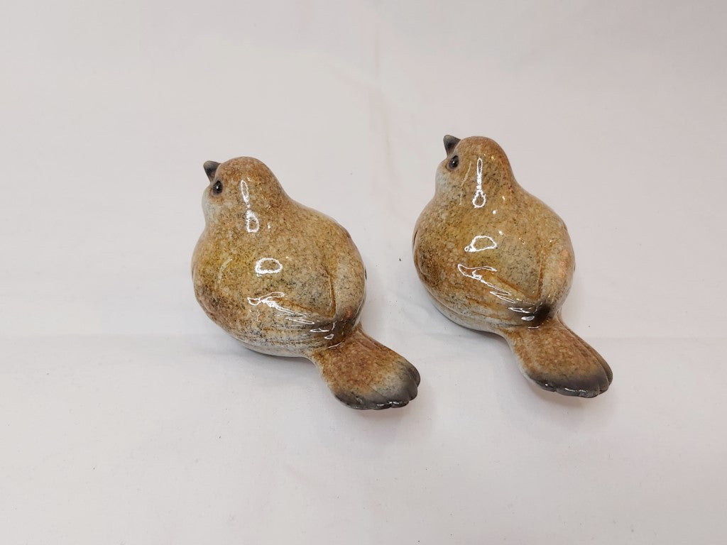 Pair of Stoneware Birds