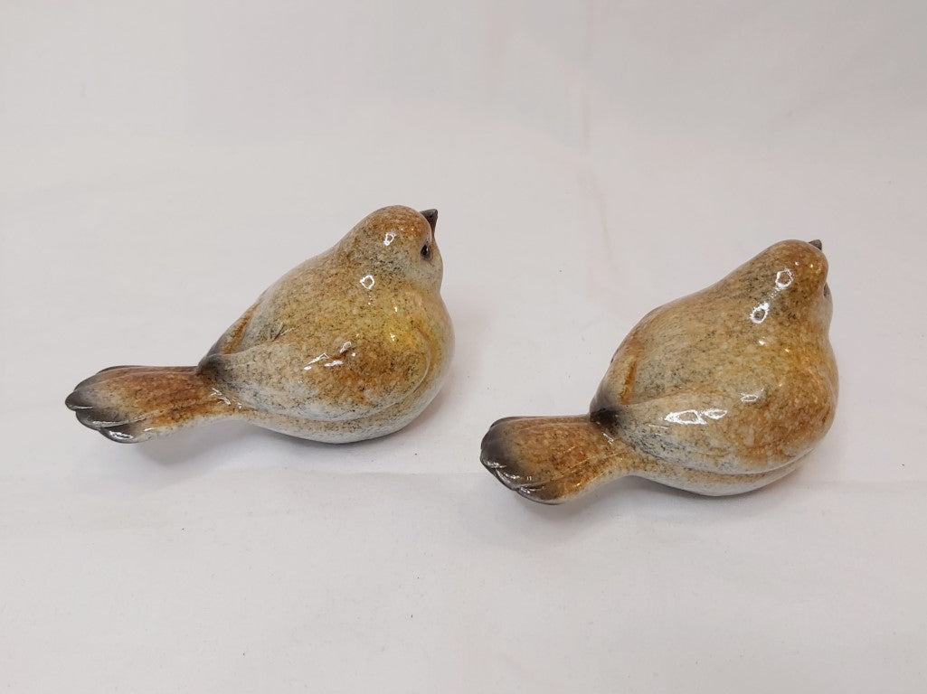 Pair of Stoneware Birds