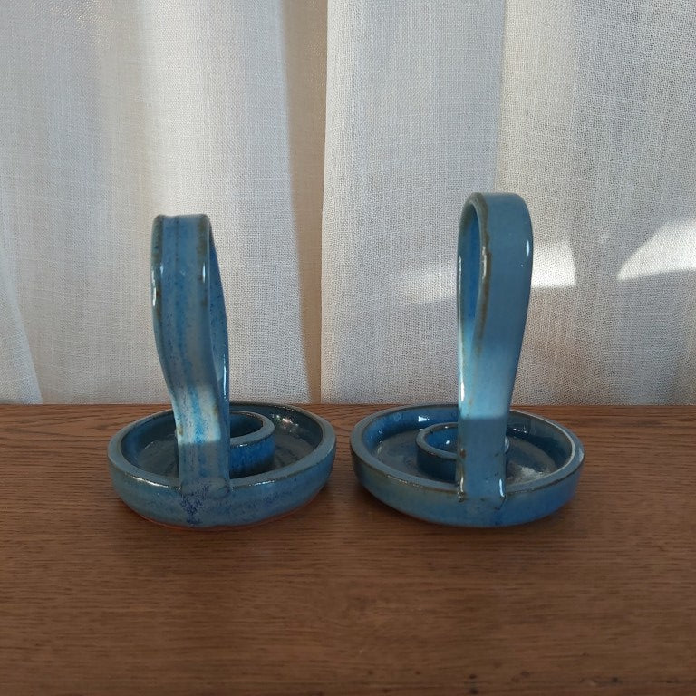 Pair of Wee Willie Winky Pottery Candle Holders