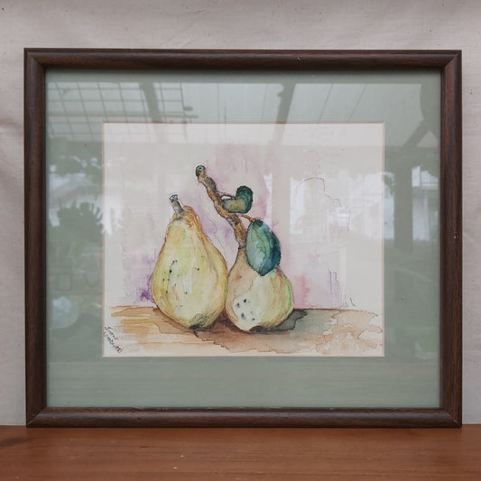 Pears Watercolour Painting by Joan Woodgate