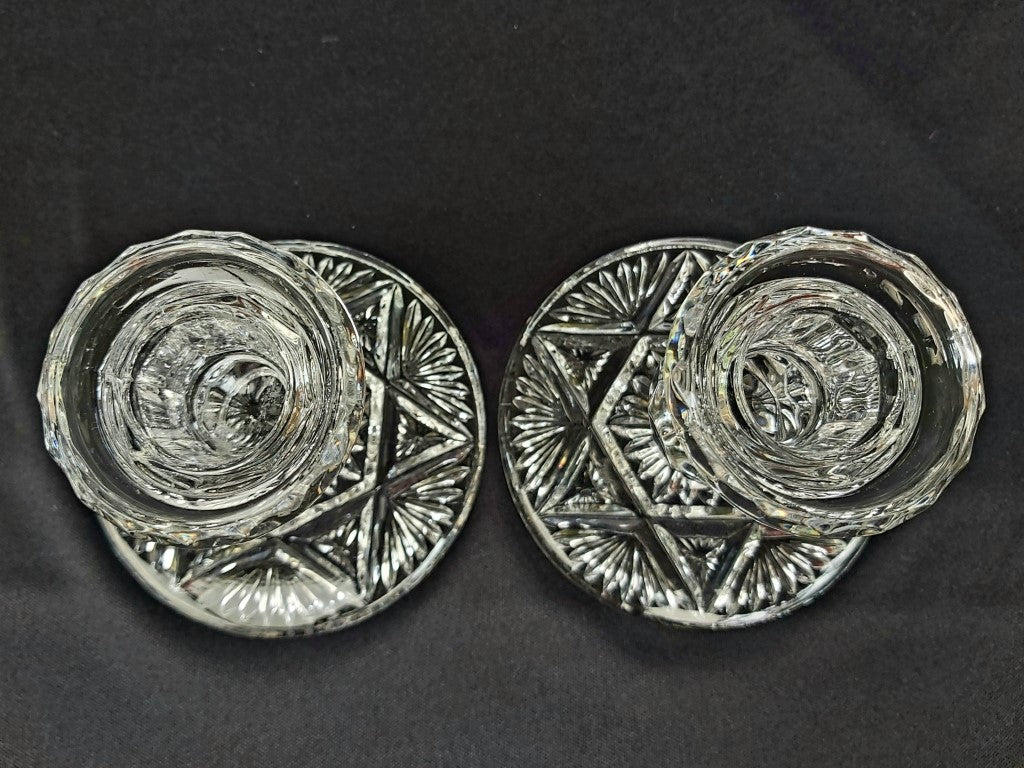 Pair of Glass Candle Holders