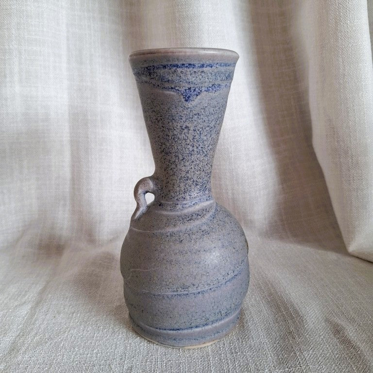 Pretty Pottery Vase With Swirl Signed CP
