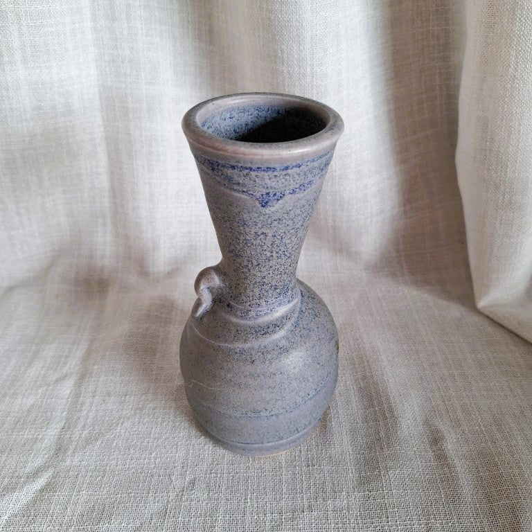 Pretty Pottery Vase With Swirl Signed CP