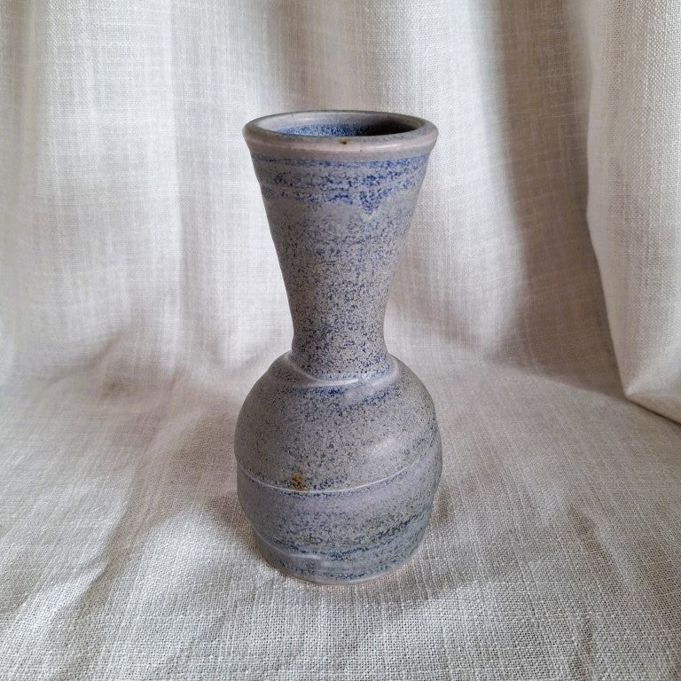 Pretty Pottery Vase With Swirl Signed CP