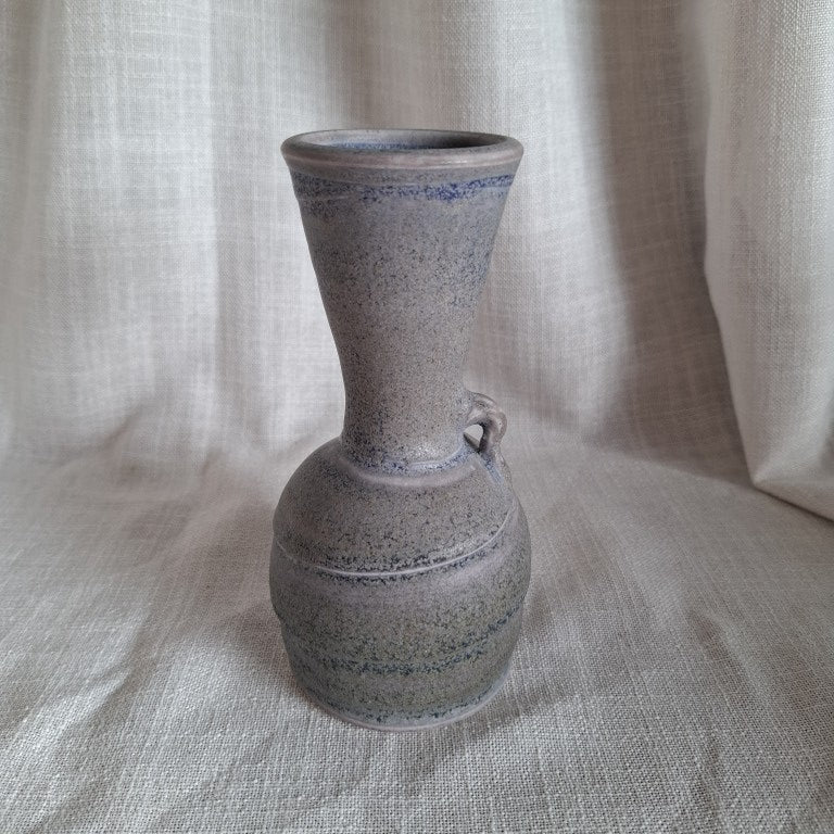 Pretty Pottery Vase With Swirl Signed CP