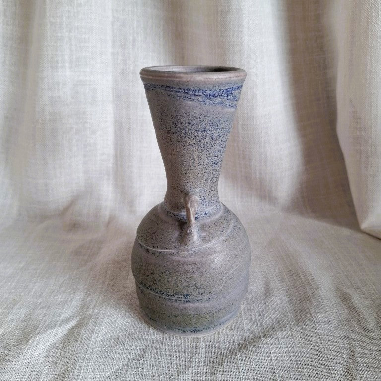 Pretty Pottery Vase With Swirl Signed CP
