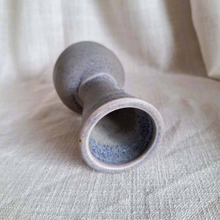 Pretty Pottery Vase With Swirl Signed CP
