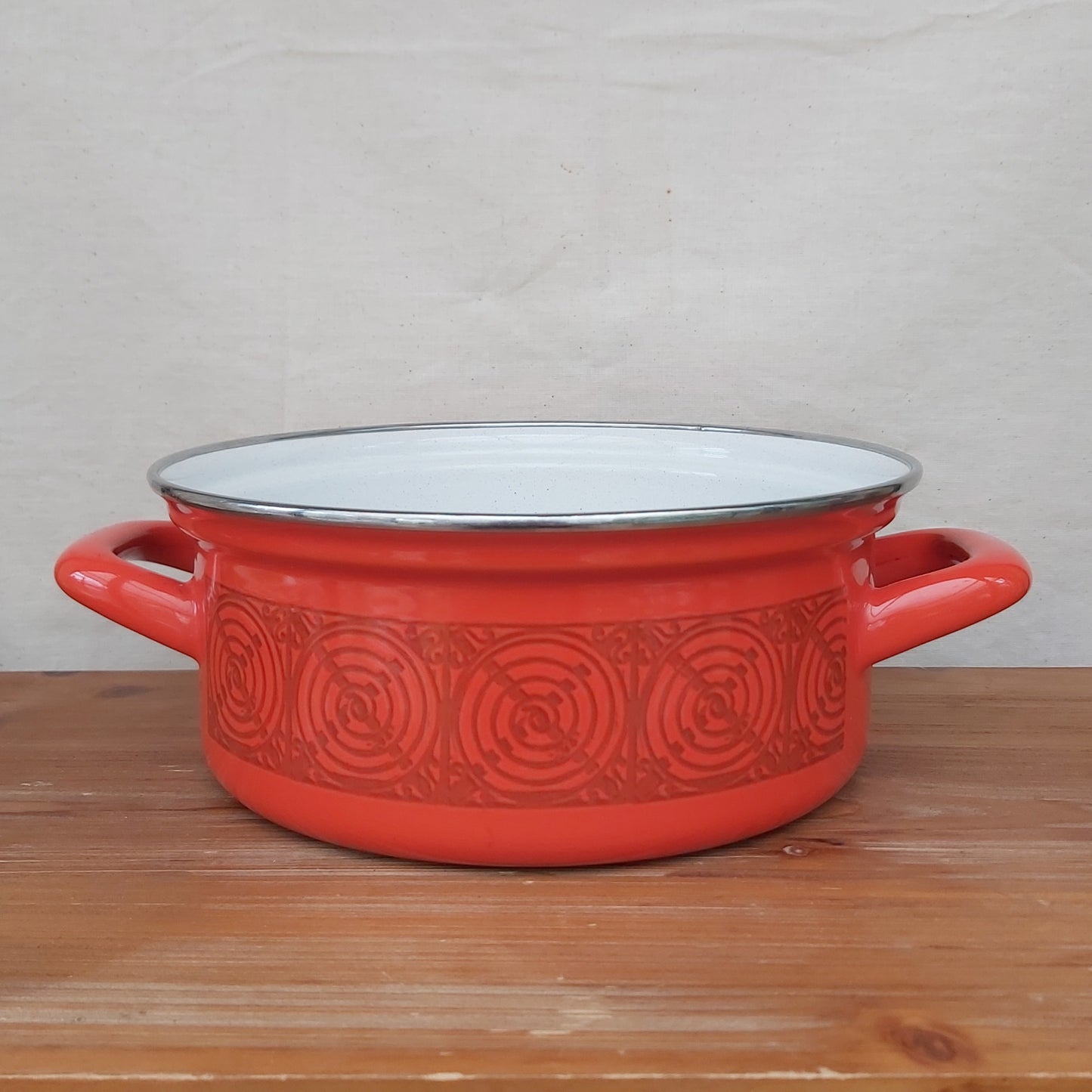 Red Retro Austria Email Enamel Cookware Pan