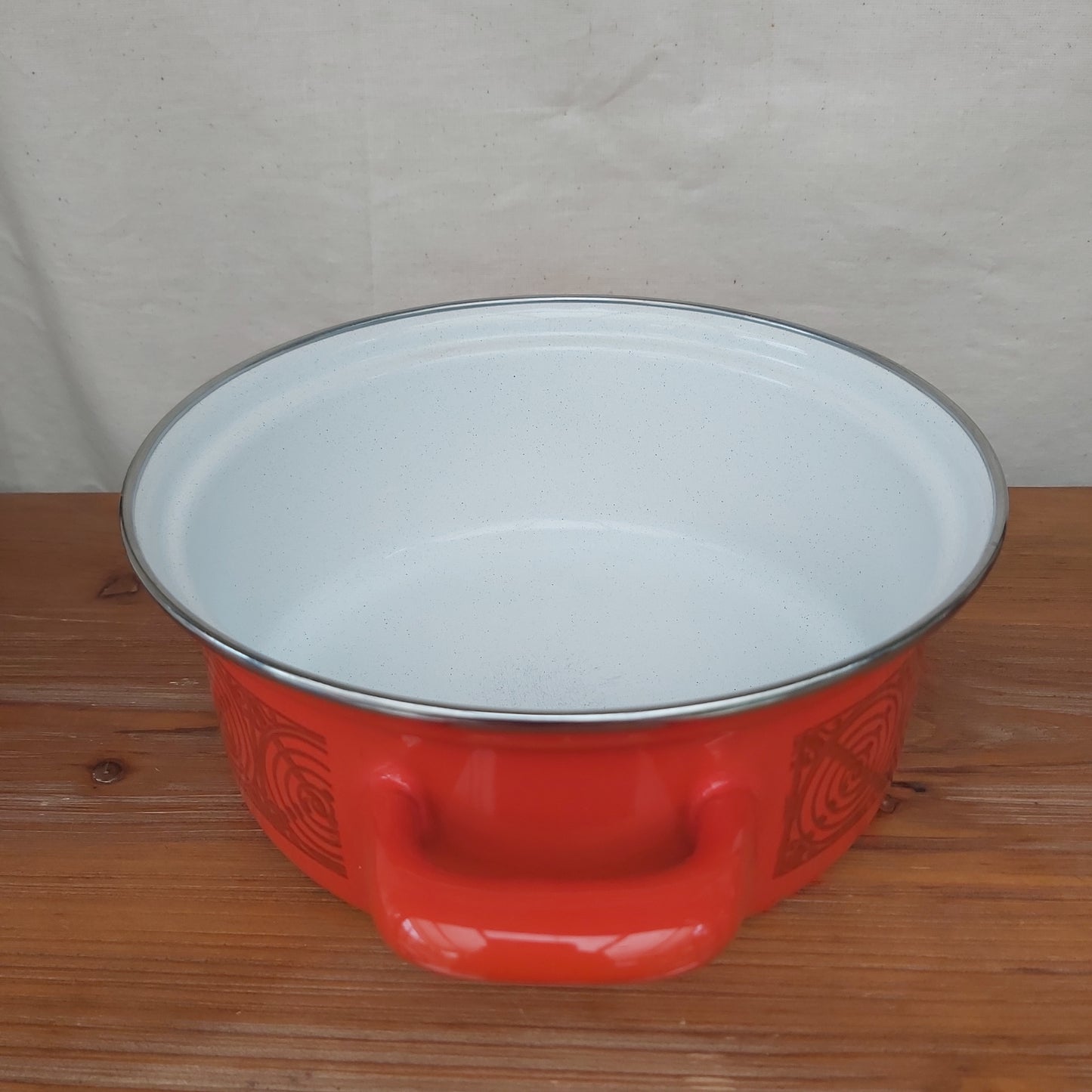 Red Retro Austria Email Enamel Cookware Pan