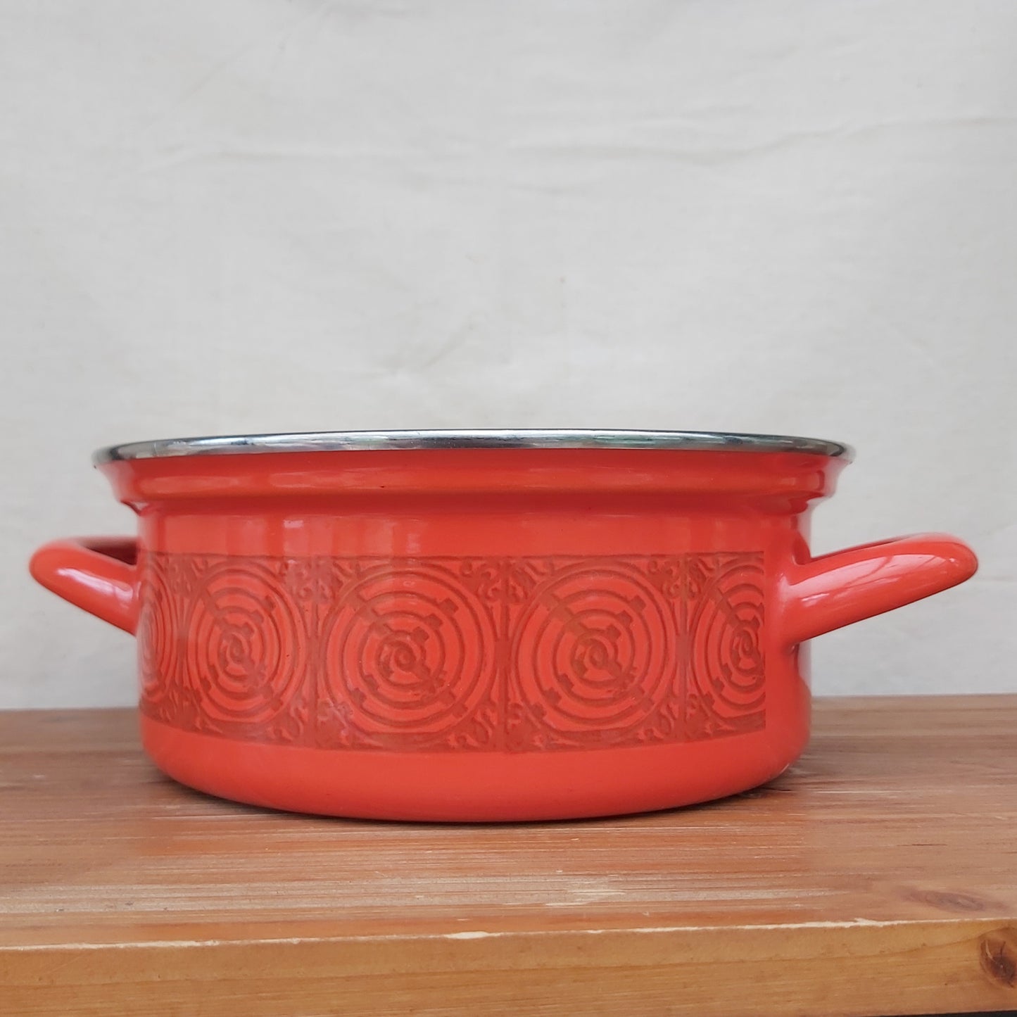 Red Retro Austria Email Enamel Cookware Pan