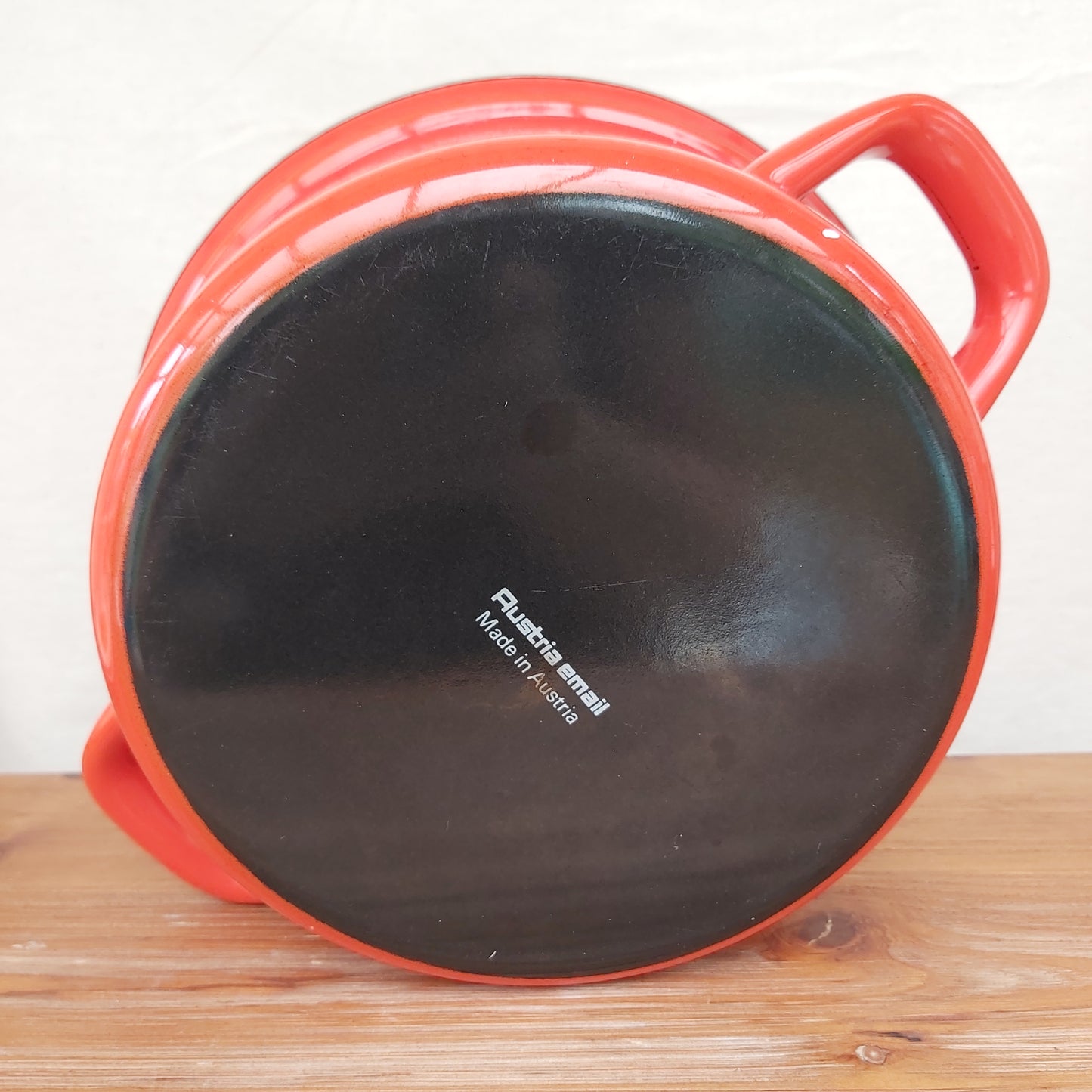 Red Retro Austria Email Enamel Cookware Pan