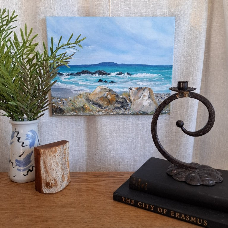 Riverton Rocks Southland Painting Signed by Leonie Clent