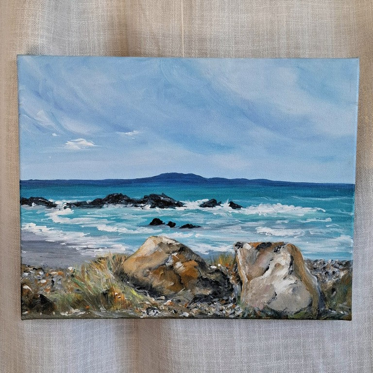 Riverton Rocks Southland Painting Signed by Leonie Clent