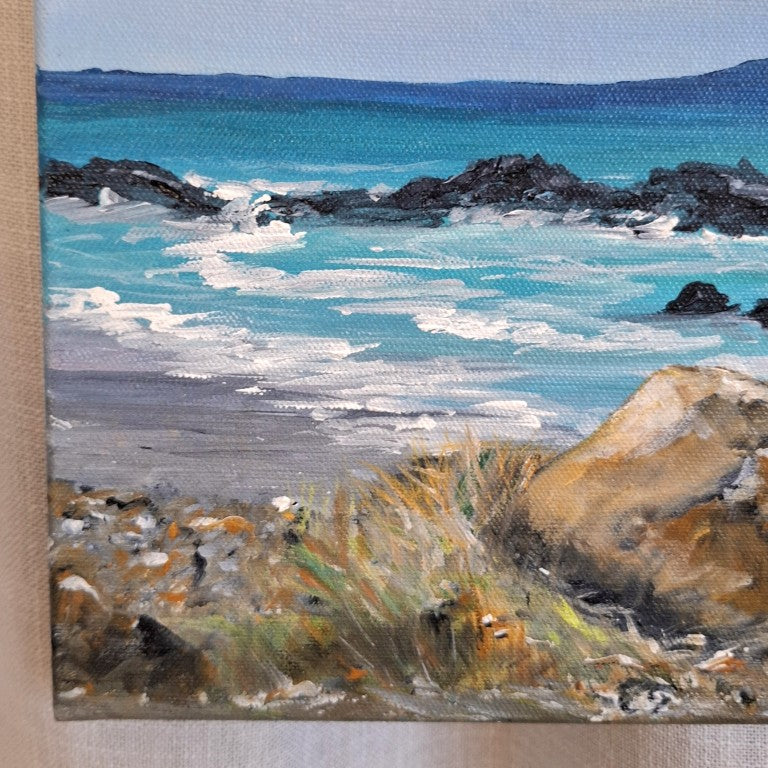 Riverton Rocks Southland Painting Signed by Leonie Clent