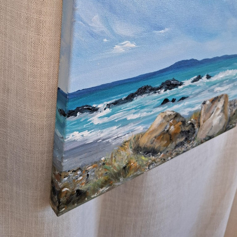 Riverton Rocks Southland Painting Signed by Leonie Clent