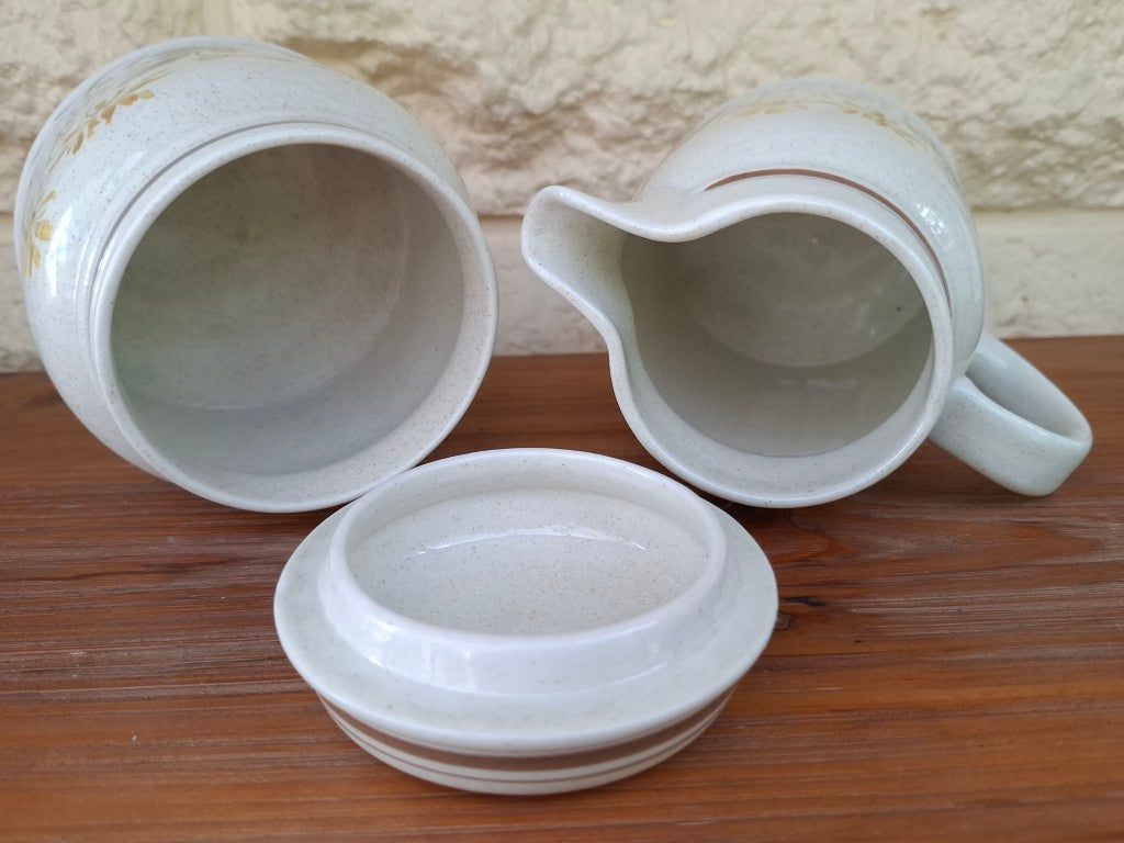 Royal Doulton Lambethware Sandsprite Milk Jug & Sugar Bowl