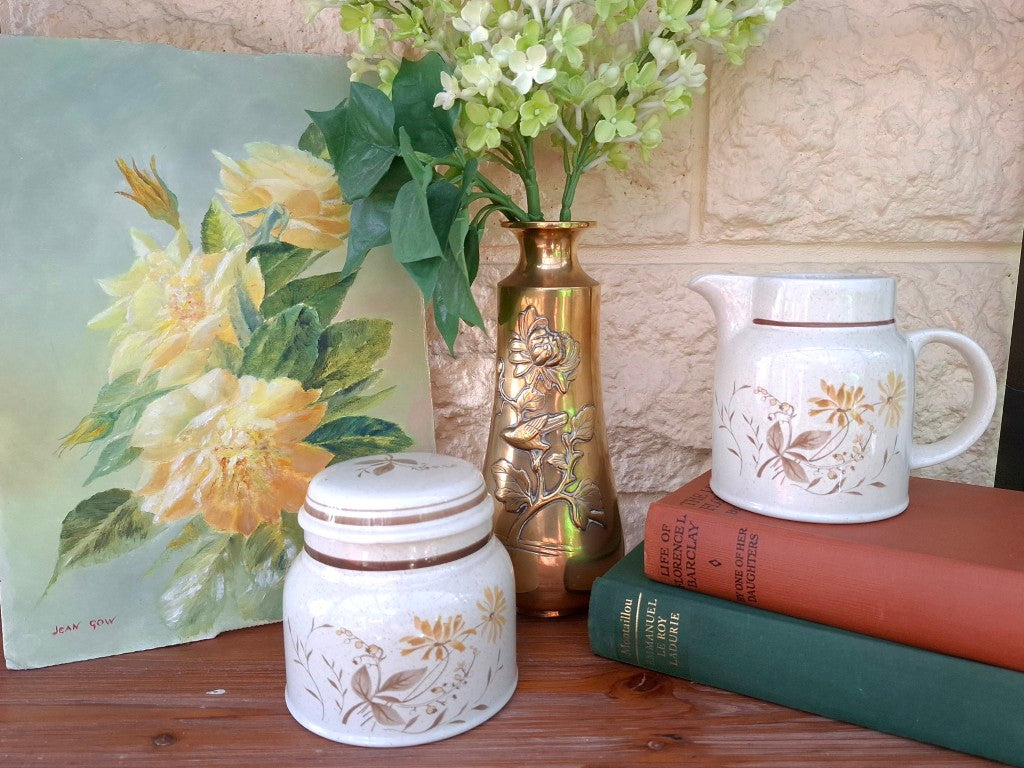 Royal Doulton Lambethware Sandsprite Milk Jug & Sugar Bowl