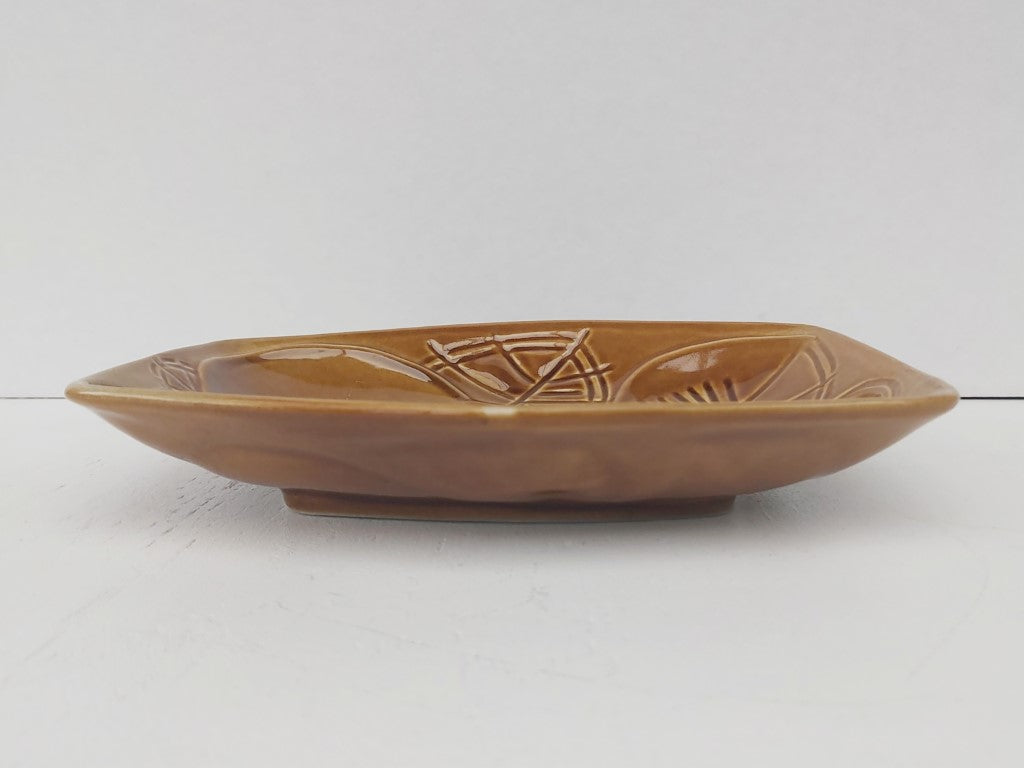 Royal Winton Grimwades Honey Coloured Floral Hexagon Dish