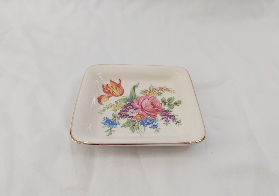 Sandland Ware Square Floral Trinket Dish