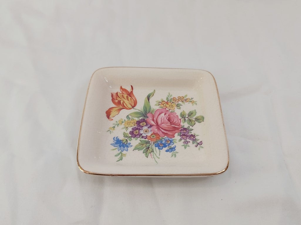 Sandland Ware Square Floral Trinket Dish