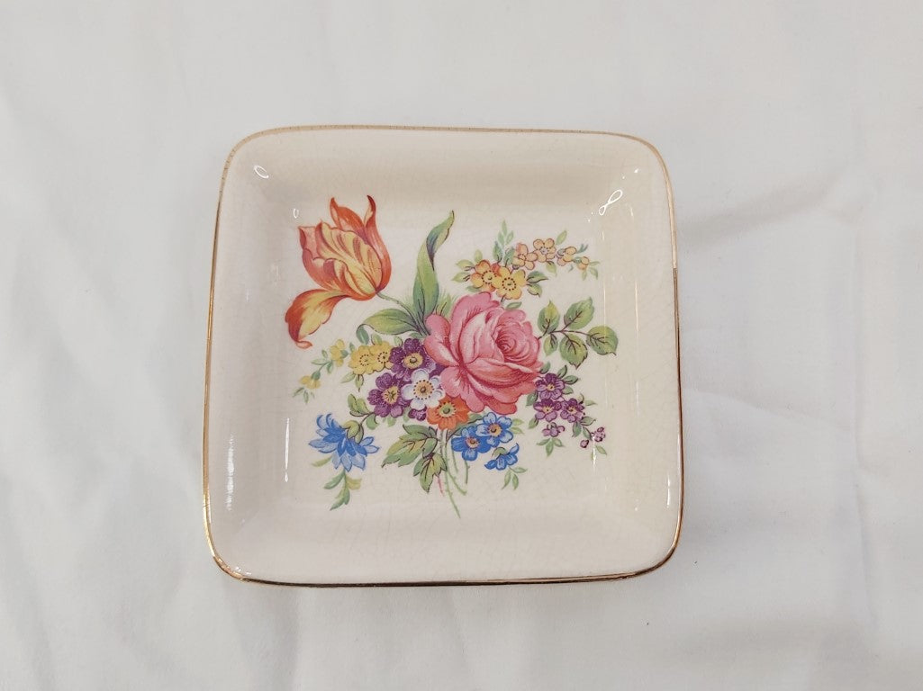 Sandland Ware Square Floral Trinket Dish